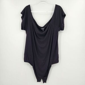 Torrid Rib Off The Shoulder Bodysuit Womens Size 5X 28 Black NWT Snap